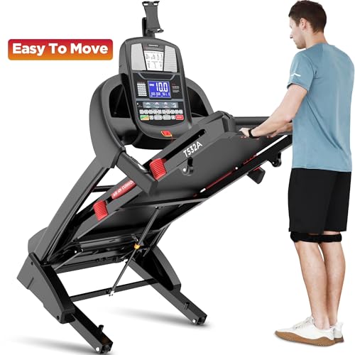 Image of 5HP Auto Incline Treadmill for Home - Folding Running Machine with 20% Incline, 0.6-12 MPH Speed, 64+7 Programs, Bluetooth App, 400 LBS Capacity, 51 x 18 Inch Cushioned Running Belt, LCD Display