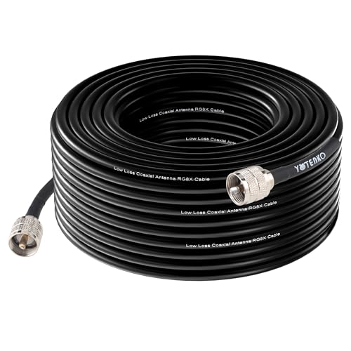 Câble coaxial CB de 15m RG8x avec connecteurs PL259 mâle pour antenne radio HF