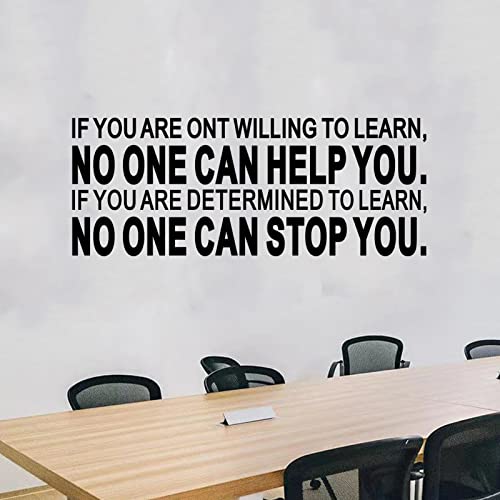 Seatune Office Quotes Wall Stickers - Inspirational Positive Motivational Wall Decals - Home Vinyl Art Wall Decor - If You Are Not Willing To Learn - No One Can Help You 23"X9" #TOP22