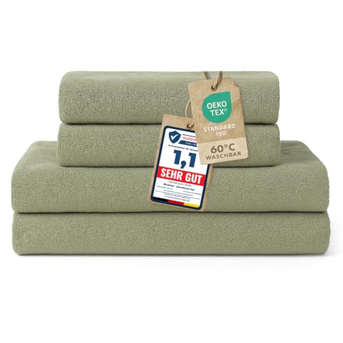 Blumtal Premium Frottier Handtücher Set 4 teilig 100% Baumwolle - Oeko-TEX zertifiziertes Badetuch 2X (70x140 cm) + Towel 2X (50x100 cm)… – Ansicht 1