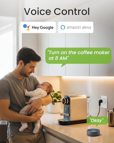 Image of GHome Smart 5G 15A WiFi Smart Plug Compatible with Alexa and Google Home, Outlet Timer Smart Home WiFi Outlet Timer with Remote Control, 5GHz and 2.4GHz Wi-Fi Sockets, ETL FCC Listed, White, 2 Pack