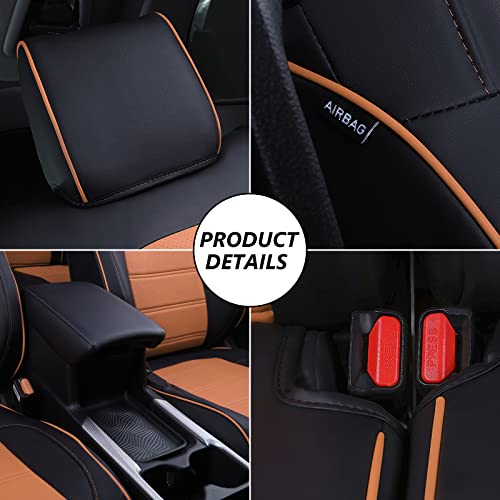 Ptyyds Fit Honda Crv Seat Covers Full Set Front And Rear Car Seat Covers For Honda Cr-V 2017 2018 2019 2020 2021 2022 Accessories (Fit 2017-2022 Crv,Black+Brown) #TOP5