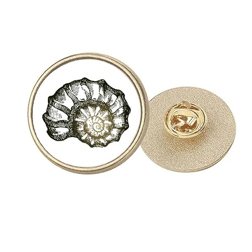 Broche ronde en métal doré avec nacre noire style haute joaillerie