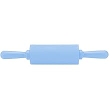 EV MUTFAĞI İ&Ccedil;İN PLASTİK SAPLI SİLİKON MERDANE PASTA HAMUR RULO MUTFAK PİŞİRME ALETİ (Mavi)