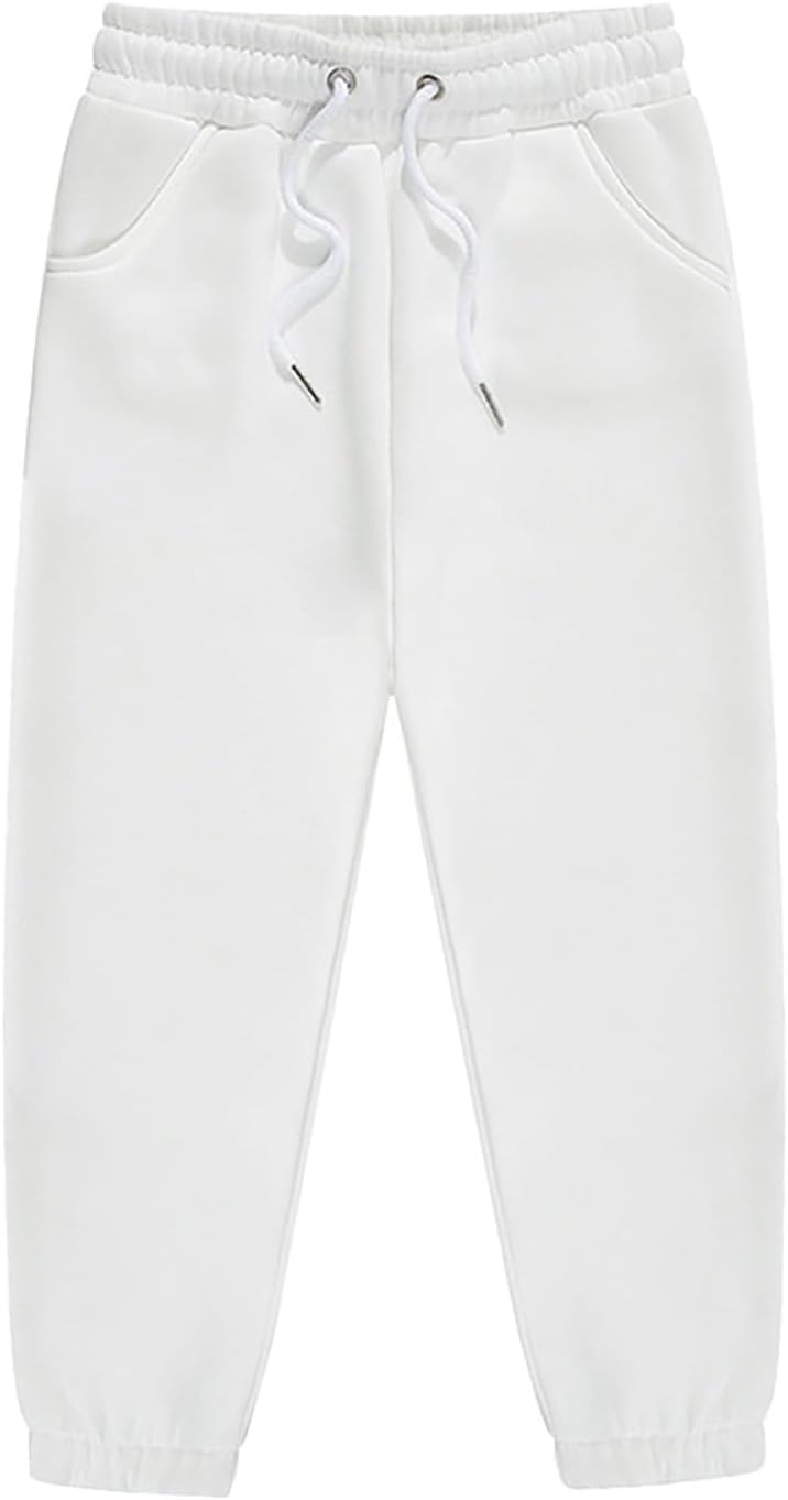 ZHUER Girls Boys Sweatpants Active Jogger Pants Kids Drawstring Elastic Waist Outdoor Casual Pants Sportswear with Pockets