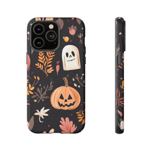 Coque iPhone 14 Pro Max citrouille Halloween noire, le cadeau parfait d'octobre