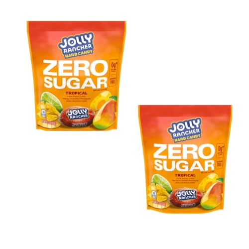 jolley ranchrs Zero Sugar Hard tropical Candy, Pack of 2 Assorted Hard Candies 6.1oz Each, Sugarless Candy for Holiday Party and Everyday Sweet Cravings