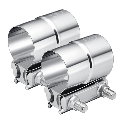 Image of EVIL ENERGY 2.75'' Exhaust Clamp,2 3 /4 in Lap Joint Band Clamp Stainless Steel for Pipes,Mufflers,Catalytic Converters (2PCS, 2.75 inch)