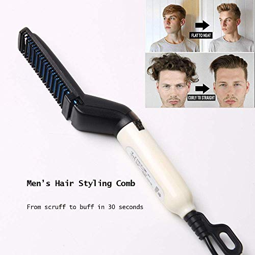 Quick Beard Straightener Comb, 2019 Professional Styling Comb Hair Curlers, Hair Straightener, Magic Massage Comb Beard Straightener Multifunctional Hair Comb Electric Hair Tool