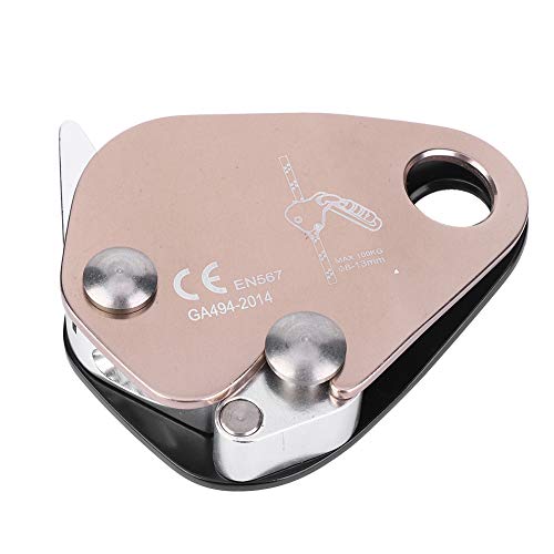 Pilipane Climbing Descender Self Braking Stop Rope Grab Stopper Gear for Mountaineering Made of Quality Aluminum Material Anti Deformation Sturdy and Durable Suitable for Rock Climbing and