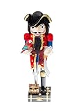 Clever Creations Pirate 14 Inch Traditional Wooden Nutcracker, Festive Christmas Décor for Shelves and Tables