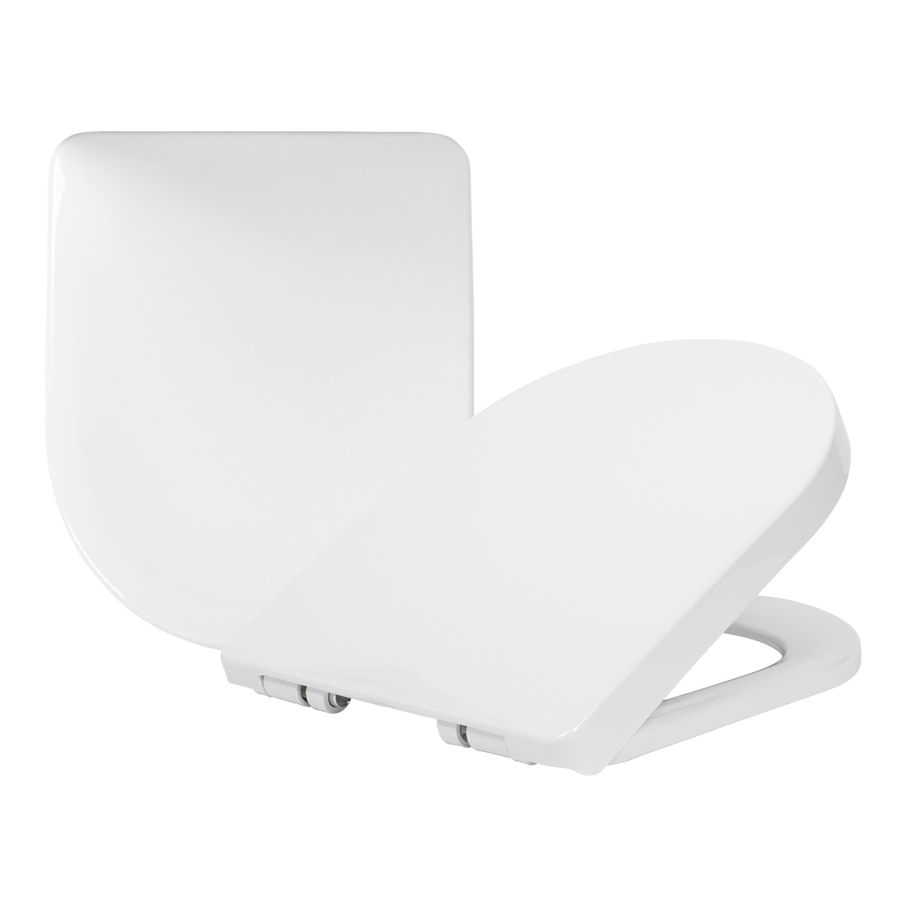 Harbour Housewares Square Toilet Seat - White - Pack of 2 - Antibacterial Soft Close Toilet Seat Universal Plastic Loo Top Lid with Slow Closing Hinges, Fixings & Fittings