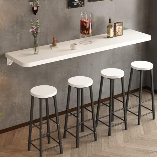 Industrial Folding Wall Drop Leaf Table - Space-Saving Wall-Mounted Workbench, Versatile Foldable Bar Table, Stylish Countertop Extension for Small Spaces