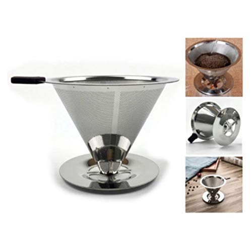 Coador de Café Individual Aço Inox Filtro Ecológico Reutilizável 25gr 6,5cm - 400ml
