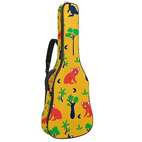 Sac à dos pour guitare électrique et basse avec motif renard idéal pour les cours de musique