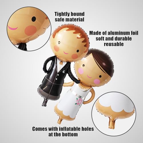 2 Pieces Wedding Balloons, 2 Pieces Love Balloons, Bride And Groom Aluminum Foil Balloons, Wedding Decoration Balloons, Wedding Photo Tools 2 Pieces Wedding Balloons, 2 Pieces Love Balloons, Bride And Groom Aluminum Foil Balloons, Wedding Decoration Balloons, Wedding Photo Tools