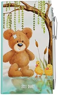 2023 Diary Slim Week to View Diary With Pen | Run To January to December 2023 | Week to View Planner | Perfect For Christmas Gift (Teddies With Tree )
