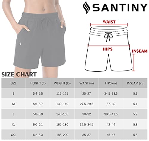 Santiny Women's Cotton Shorts 5'' Lounge Yoga Shorts Jersey Sweat Bermuda Shorts For Women Walking Athletic With Pockets (Black_M) #TOP6
