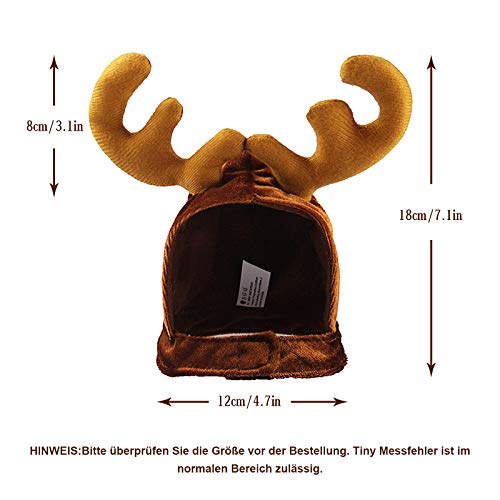 PEDOMUS Christmas Cat Antlers Hat, Xmas Reindeer Headwear Pet for Cats and Small Dog - Image 5