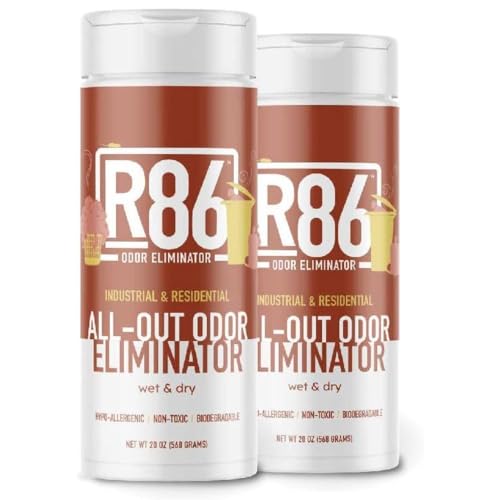 R86 Industrial All-Out Odor Eliminator, Removes Dead Animal Odor, Skunk Odor, Urine, Poop, Musty Basement & More – Natural Formula, Use Wet or Dry, Biodegradable