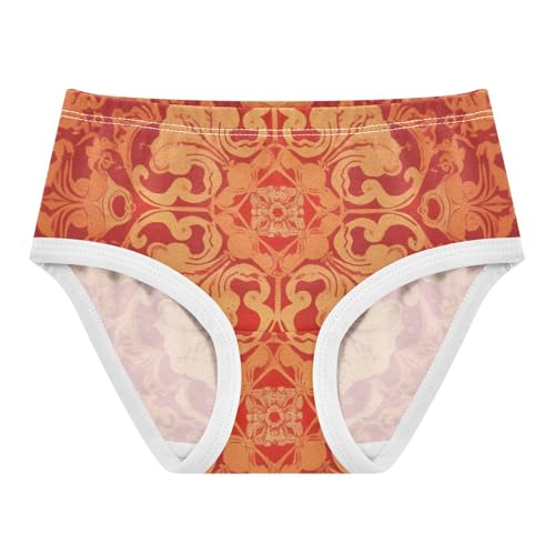 Girls' Organic Cotton Panties Organic Cotton Toddler Underwear for Toddler Girls Luxurious Orange Ornamental