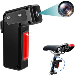 Pudet Luo Action Cam Moto, 1080P HD & 120° Grand Angle Dash Cam, 3500mAh & IPX-3 Étanche, 3 Modes de Feu Arrière