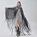 Beeuthios Adualt Halloween Horror Grim Reaper Costume for Women Men Ripped Witch Cape Cosplay Props (A-Gray, One Size)