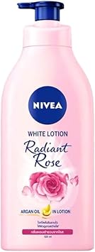 Nivea Body Radiant Rose White Lotion, 525ml, Whitening with Rose Extract and Argan Oil