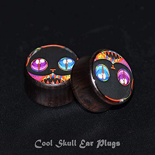 FLYUN 2Pcs Black Wood Gauges for Ears 8-25mm Saddle Ear Gauge Plugs Stretcher Expander Piercings Jewelry3