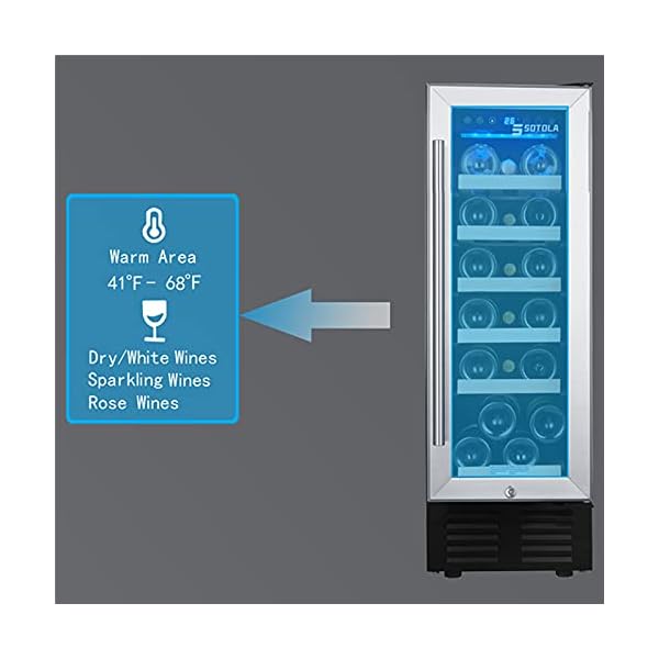 Lazyspace 12 Inch Wine Cooler Refrigerators 19 Bottles Fast Cooling Low