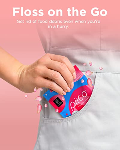 Piico Rose Floss Picks With Xylitol - 100 Unbreakable & Shred-Resistant Flossers For Adults - Resealable Oral Care Pack - Long-Lasting Flavored Dental Floss Picks - Doubles As Portable Dental Picks #TOP6