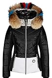 Damen Sportalm W Ski Jacket 6 Colorblock-Schwarz-Weiß, Damen Isolationsjacke, Größe 36 - Farbe Black