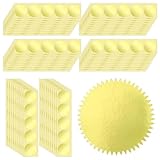 300Pcs 2 Inch Round Gold Foil Embosser Stickers, Self-Adhesive Metallic Seals Embossing Stickers with Serrated Edge for Envelopes, Certificates, Packages, Notary, Awards, Book Embossing
