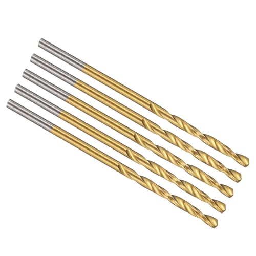 Image of PATIKIL 1.2mm Drill Bit, M42 8% Cobalt High-Speed Steel Jobber Straight Shank 135° Titanium Nitride (TiN) Coated for Hard Metal Stainless Steel - 5 Pack