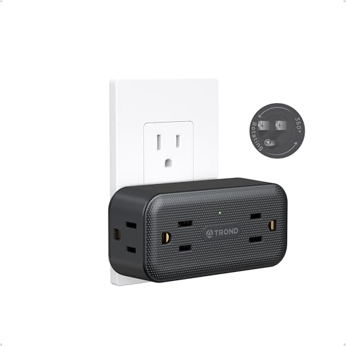 TROND 360 Rotating Outlet Adapter with 4 Widely Spaced Outlets, Black by TROND - Used condition - US$16.99