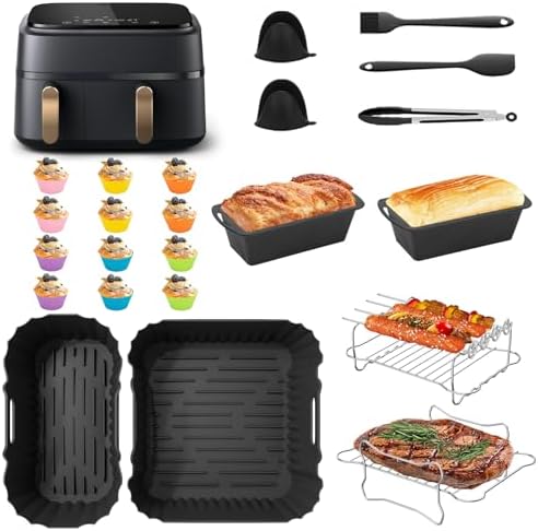 24 Pièces Accessoires Airfryer Pour Airfryer Dual Basket 3000 Series