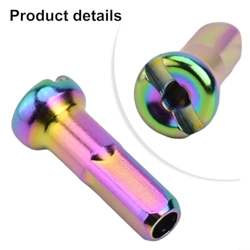 50Pcs Copper for Bicycle Spoke Nipples for 2mm Spoke Diameter, Compatible with Road Bikes, Small Wheel and Foldable Bikes, Multicolored(Multicoloured)