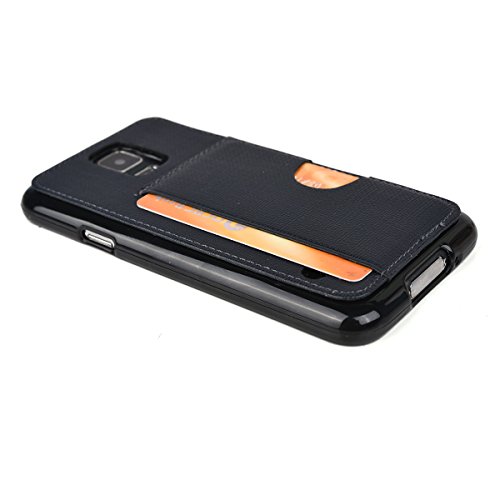 Kroo Cell Phone Case With Card Holder For Samsung Galaxy S5 - Non-Retail Packaging - Black #TOP2