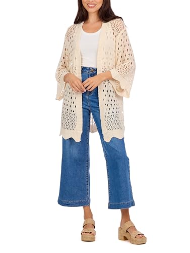 Cardigan Jeanie en crochet vêtement femme fluide pour masquer les bras