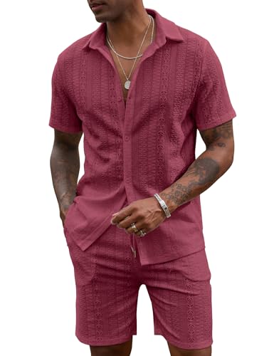 URRU Men's 2 Piece Short Set Summer Beach Outfits Ultra