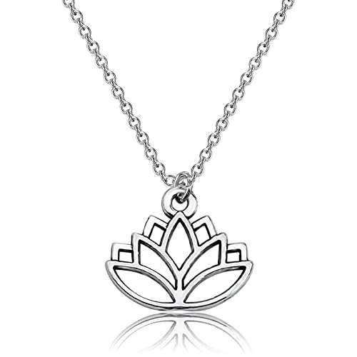 PLITI Lotus Necklace For Yoga Lovers New Beginnings Gift Lotus Inspirational Gift Lotus Flower Jewelry Yoga Karma Gift2