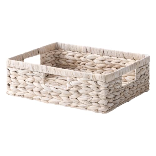 Image of StorageWorks Large Wicker Storage Baskets for Shelves, White Baskets,1-Pack
