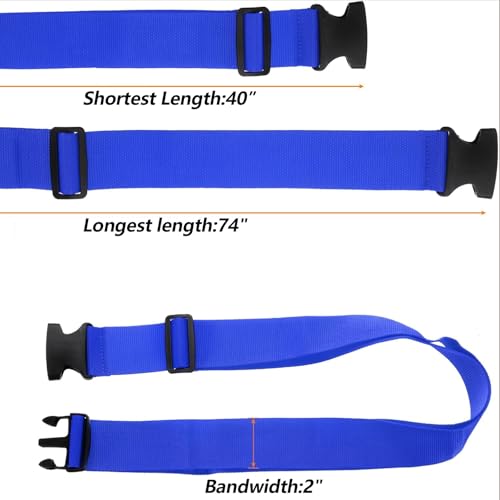 Image of Ultra Long Heavy Duty Luggage Straps for Suitcases Uprights Duffels Bags, 79 inch Adjustable Travel Packing Belts for Cargo Safety, Sturdy Baggage Strap Belts