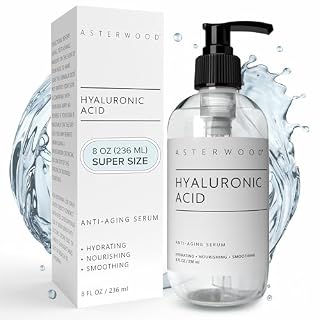 Asterwood Pure Hyaluronic Acid Serum for Face - Plumping, Anti-Aging, Hydrating - Fragrance-Free - 8 Fl Oz