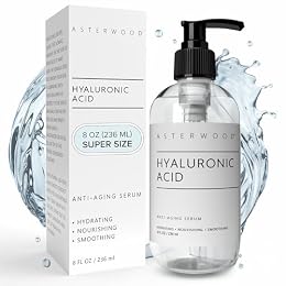 Asterwood Pure Hyaluronic Acid Serum for Face - Plumping, Anti-Aging, Hydrating - Fragrance-Free - 8 Fl Oz