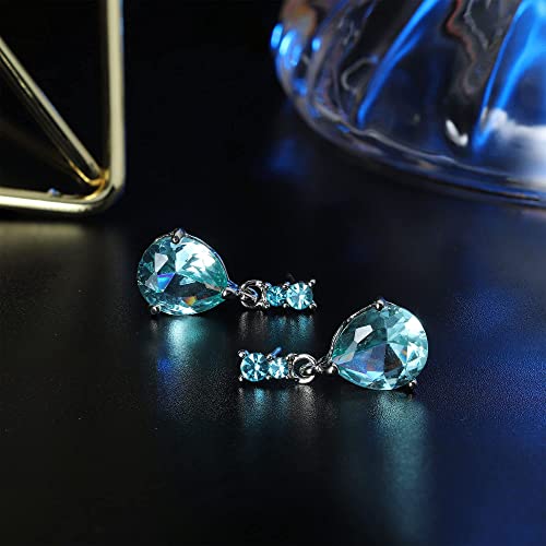 Joerica 9 Pairs Stainless Steel Cz Dangle Earrings For Women Crystal Teardrop Earrings Set Multicolor Cubic Zirconia Birthstone Drop Earrings #TOP2