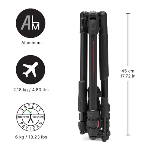 Trépied Manfrotto Befree GT Pro aluminium noir haute précision 4 sections - 2