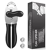 SOLEND Can Opener Manual, 4-in-1 Can/Tin/Jar/Bottle Openers With Anti-Slip Hand Grip, Ergonomic, Sta