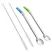 GFDesign Yerba Mate Bombilla Gourd Drinking Filter Straws 304 Food-Grade 18/8 Stainless Steel - Set of 2 with 2 Cleaning Brushes - 7.5" Long