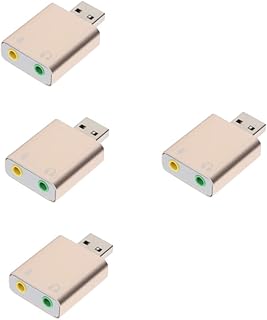 UKCOCO 4pcs USB External Sound Card USB Adapter Audio Interface for PC USB Audio Interface Sound with Microphone Jack Computer Adapters for Laptops Aux to USB Aux to USB Adapter